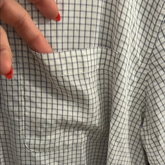 Men's White Checkered Shirt - Picture 3 of 4